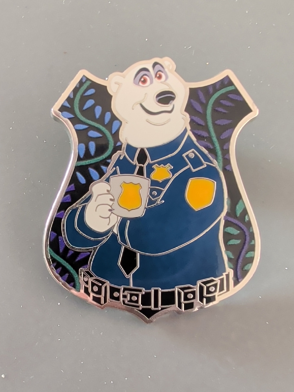 Disney Zootopia Silver Police Badge Pin Back